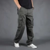 Manufacturer's multi-pocket work pants, men's loose large-sized casual pants, spring and autumn thick pure cotton European-style long pants, six-pocket pants details Picture